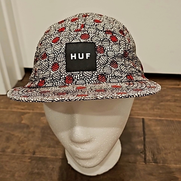 HUF X Liberty Achilles Volley 5 Panel Black Cap - Picture 2 of 6